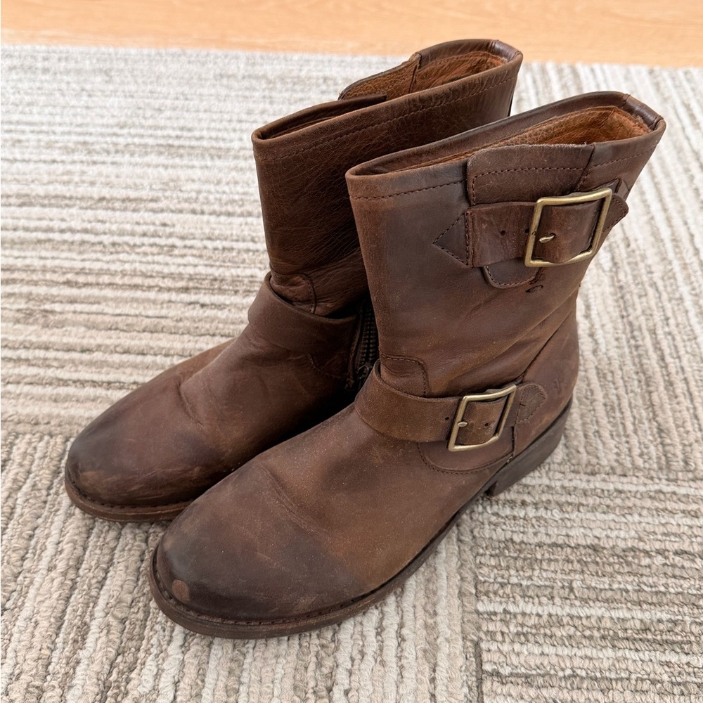 Frye Brown Women’s Engineer Leather Boots Size 7